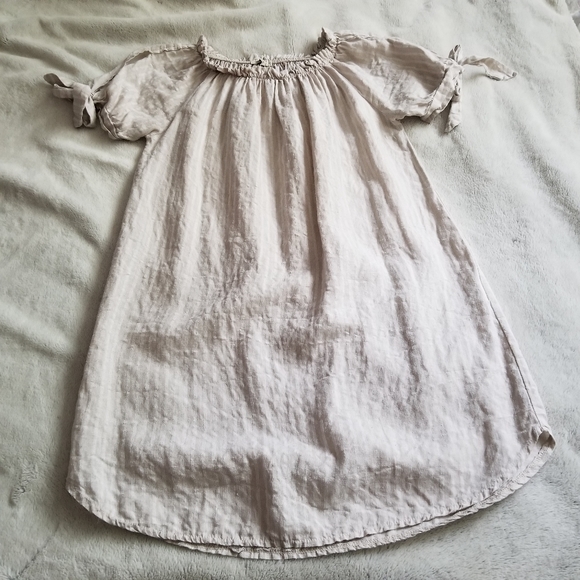 🇮🇹 VANESSA ALEXANDRA Linen Blend Ruffle Neck Dress Size S - Picture 5 of 11